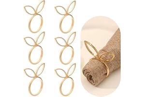 10 Pcs Golden Rabbit Napkin Rings Metal Napkin Ring, Easter Decor Easter Dinner Table Decorations for Parties, Easter Party