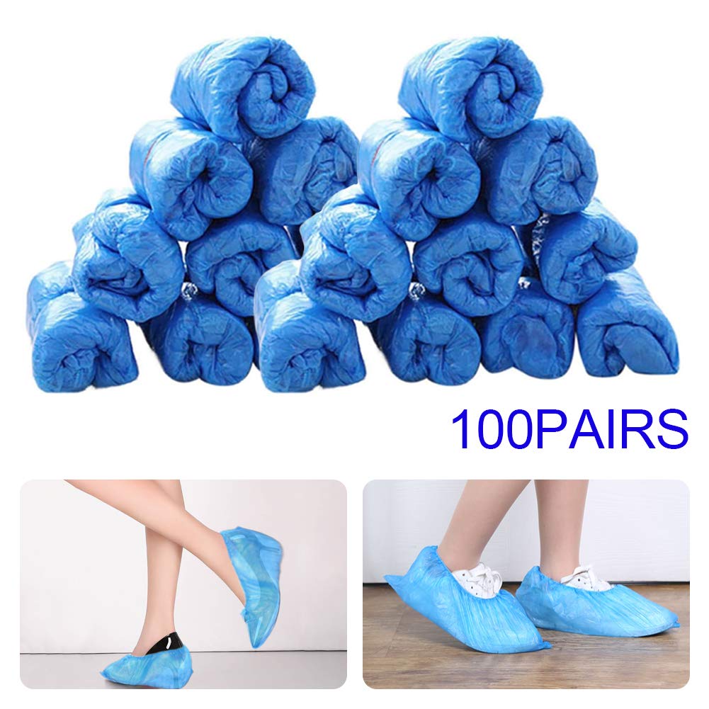 200 Pack Shoe Covers Disposable, Waterproof Shoe Covers Durable Non-Slip Stretchable Disposable Shoe Covers One Size Fits All