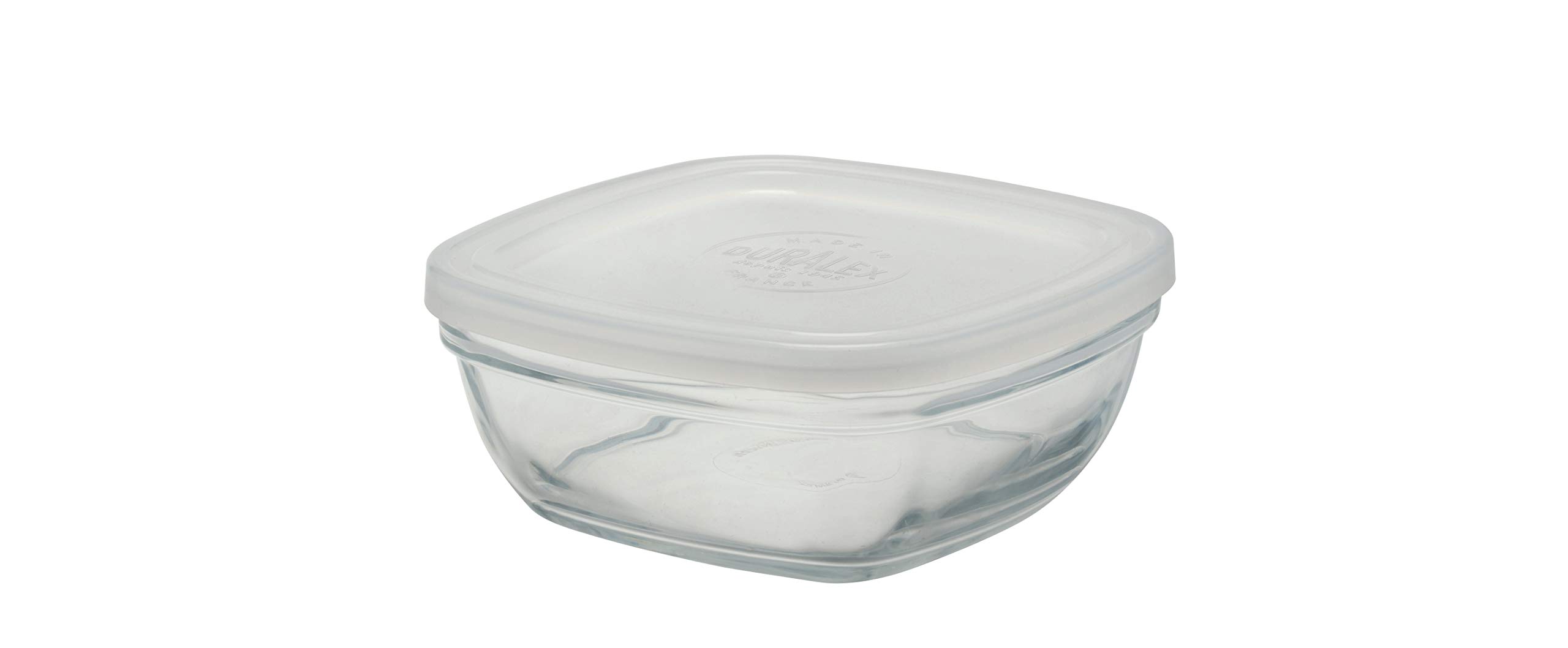 Duralex Lys 2 1/2 Cup Clear Square Storage Bowl with Lid