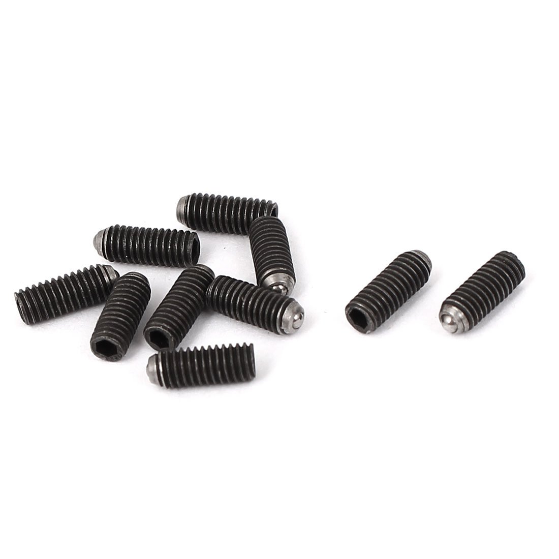 uxcell M3 x 6mm Hex Socket Drive Spring Ball Plunger Screw Black 10pcs