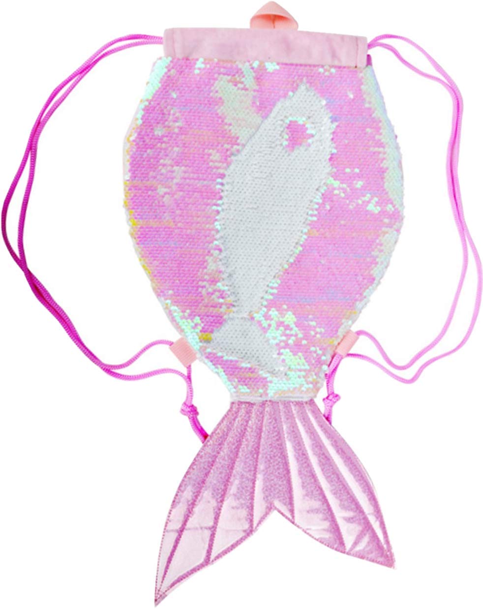YAAVAAW Magical Mermaid Tail Sequin Backpack - 29 * 57cm Reversible Drawstring Bag With Glittering Shoulder Design for Women, Girls, Teens