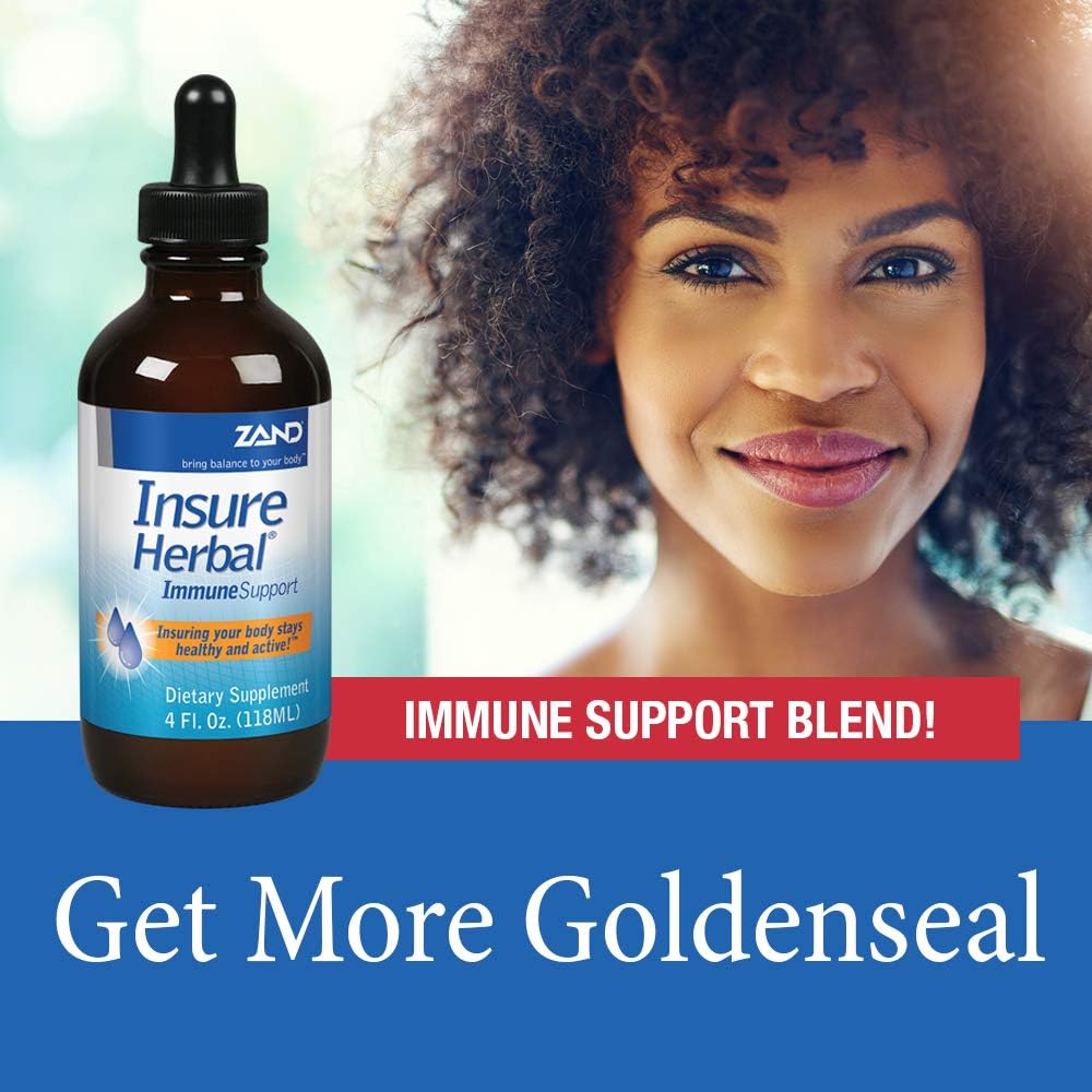 Zand Insure Immune Support | Herbal Liquid Echinacea Supplement | Features Elderberry, Chamomile, Ginger & Valerian | 4 oz: Health & Personal Care