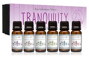 Premium Grade Fragrance Oil - Tranquility - Gift Set - 6/10ml Bottles - Lavender, Sandalwood, Frankincense, Eucalyptus, Patchouli, Peppermint