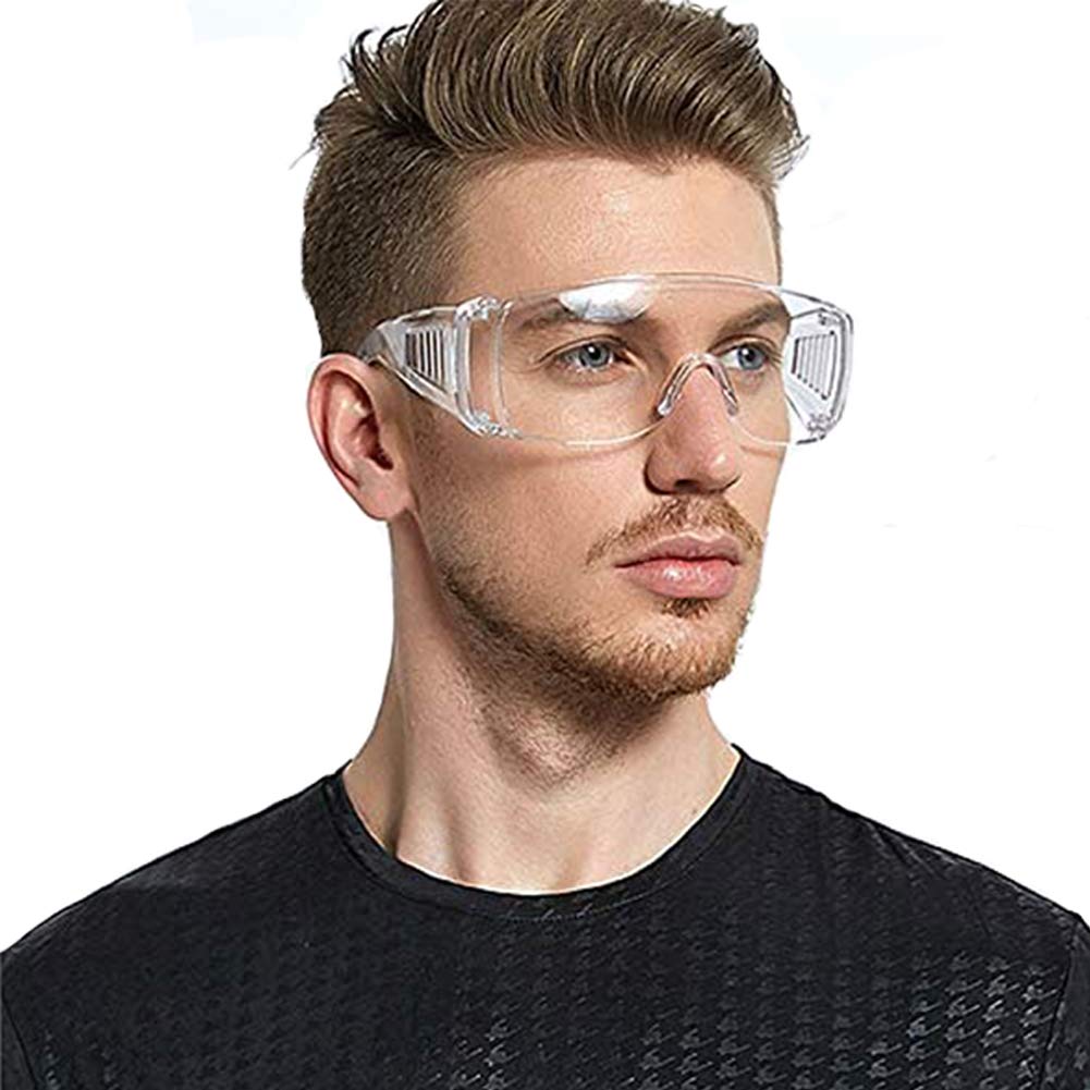 Safety Protective Goggles, Anti-Fog Safety Over-Glasses Eye Protective for Construction, Laboratory Personal or Professional Use (Goggle A)