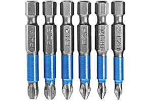 6Pcs Anti Non-Slip Screwdriver Bit Set S2 Alloy Steel Screwdriver Magnetic Electric Impact 50mm Nice and Clever