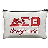 MONNYCAR 1 pc Delta Sorority Elephant Makeup Bag, Casual Cosmetic Pouch with Zippered Pocket, Lightweight, Foldable, Hand Wash, Travel Accessory for Women and Girls,Funny Friendship Gifts