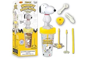 SWIRLY HEADS MAGIC MIXER Snoopy Magic Mixer – Bladeless Milk Mixer for Kids | STEM Learning Through Motion | Sensory-Friendly Spinning for Hands-On Learners | Safe Auto-Start | BPA Free | Official Peanuts Licensed