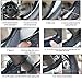 Stitch Steering Wheel Cover - Universal Microfiber Leather DIY Sew On Steering Wheel Covers Wrap B (Black)