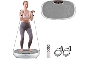 EILISON FitMax 3D XL Vibration Plate Exercise Machine - Whole Body Workout Vibration Platform w/Loop Bands - Lymphatic Drainage Machine for Weight Loss, Shaping, Wellness, Recovery