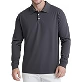 VVWVO Men's Long Sleeve Polo Shirts for Men, Casual & Work Golf Polo Shirts with Split Hem,Stylish Collared Shirt
