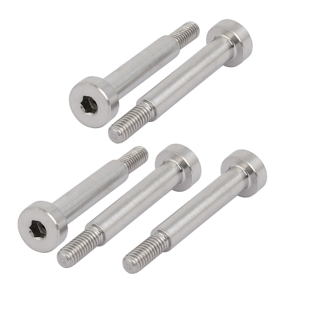 Sourcingmap 5pcs 304 Stainless Steel Hex Socket Shoulder Bolt 5mm Shoulder Dia 25mm Shoulder Length M4 Thread