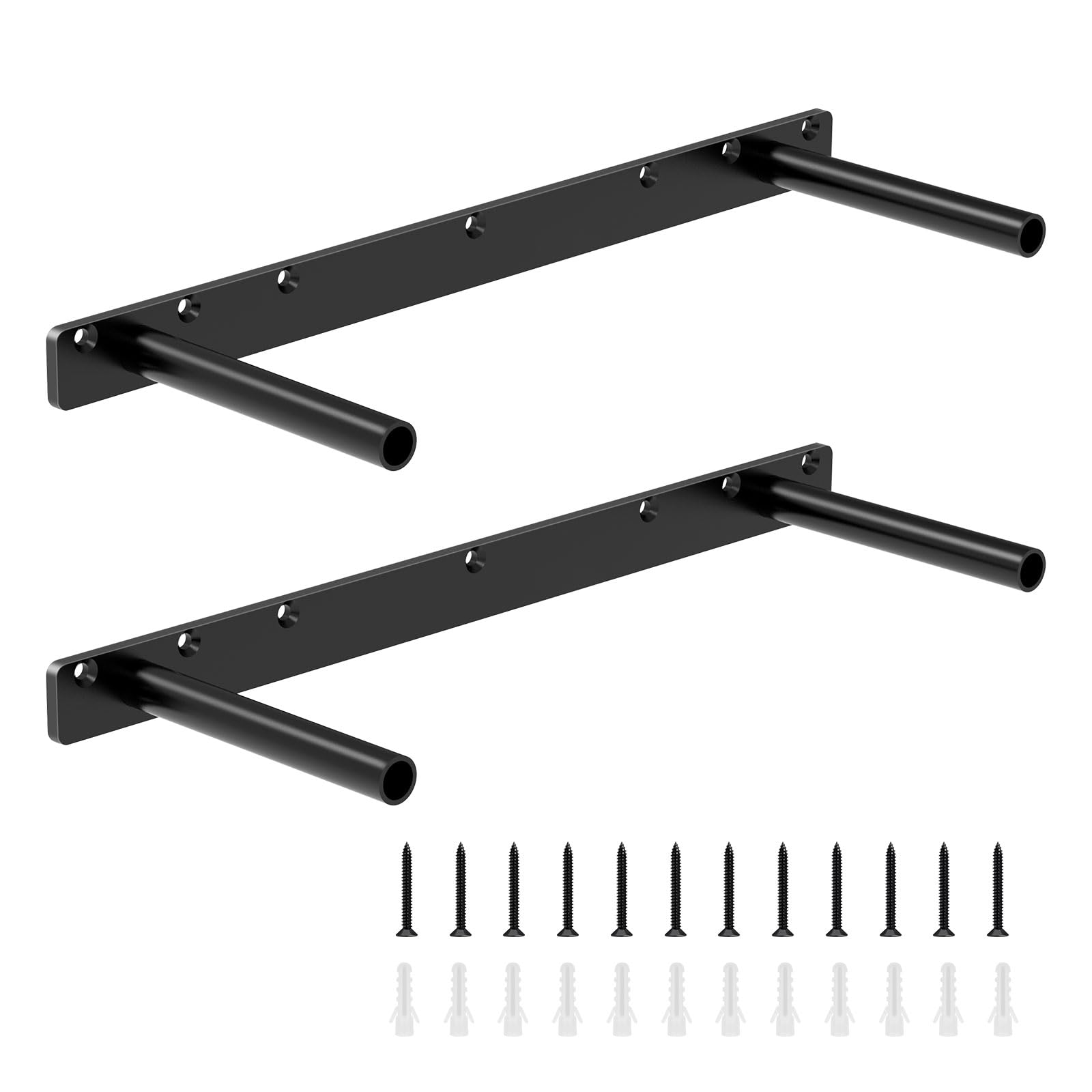 Photo 1 of 2pcs Floating Shelf Bracket, 17" Heavy Duty Hidden Shelf Brackets Hardware, Solid Steel Support Rods, Wall Mounting Invisible Floating Shelves Bracket for Kitchen, Living Room