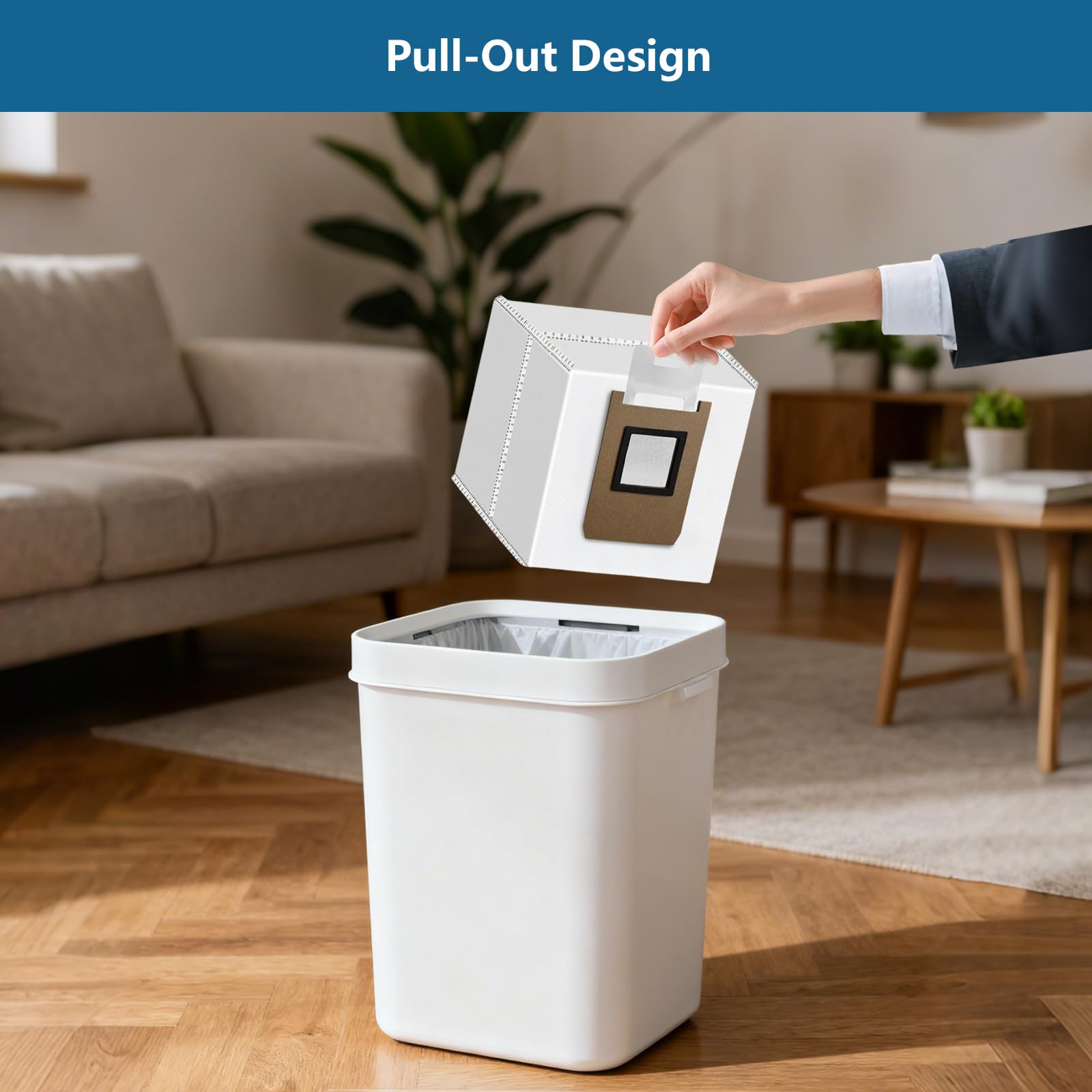 WAIKAS 6 Stück Staubbeutel für Eufy E28 Omni, E25 Omni und E20 Saugroboter, Großvolumige Ersatzteile - Allergenfilterbeutel 4