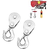 Tylulikaty 1-Ton Snatch Block Pulley &ndash; w/Hook, 2200lb Capacity, 2pcs | Duty pulley blocks with hook &ndash; 1 ton (2200lb) capacity. Fits 3/8" cable &ndash; for lifting/winching. High-strength steel