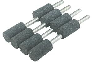 Luo ke 16mm Cylindrical Grinding Stone - 1/4" Shank Cylinder Shape Aluminum Oxide Mounted Grinding Stones for Rotary Tools Drill (Pack of 8)