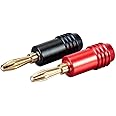 Monoprice Speaker Banana Plug - 2 Pair, 24k Gold Plated, Black/Red - Affinity Series