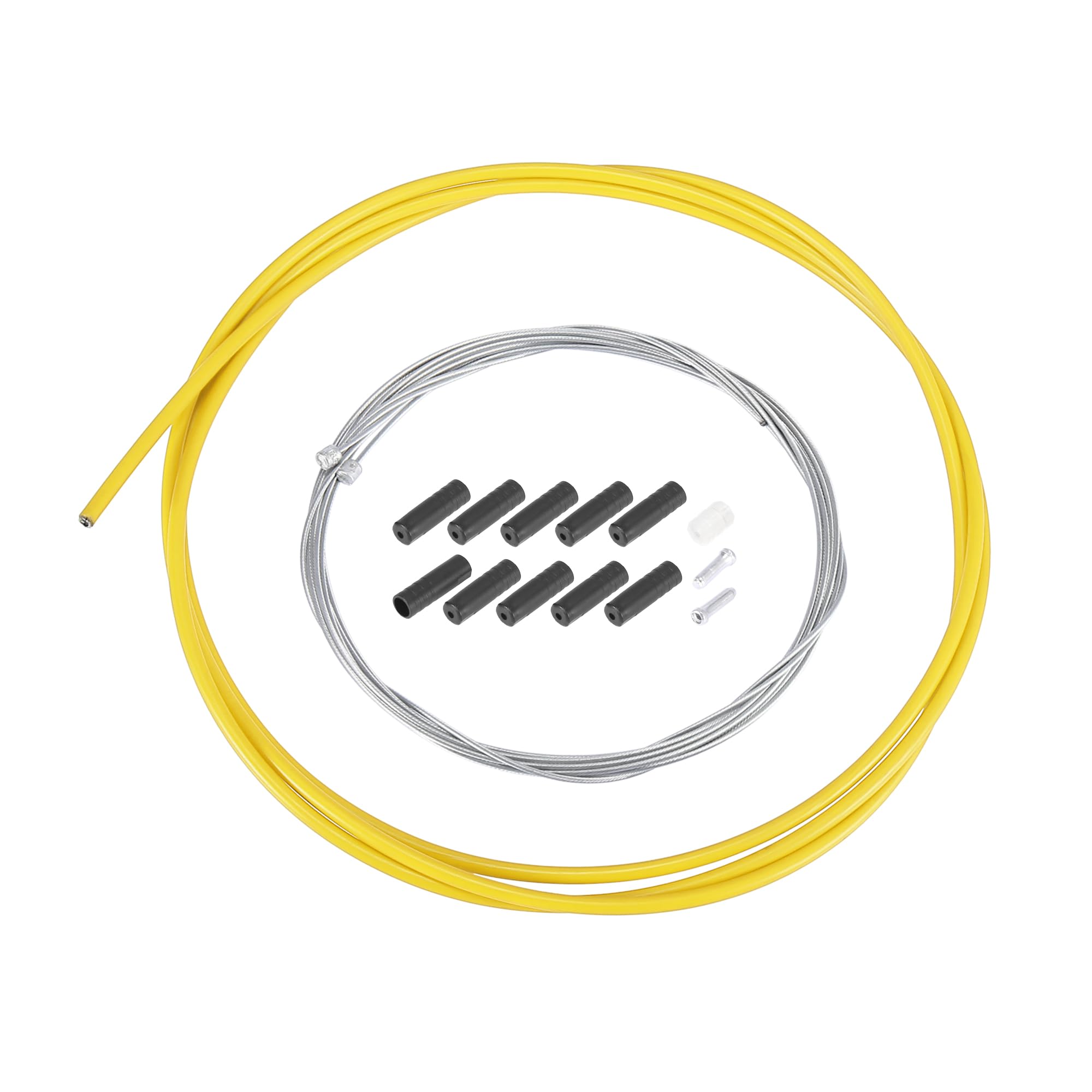X AUTOHAUX 2m Bicycle Shifter Cable Housing Derailleur Cable Hose Kit Yellow