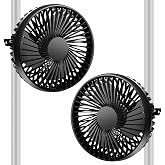 PGQUY 5&rdquo; Grow Tent Clip Two Fans with Adjustable Clamp, 3-Speed Strong Quiet Airflow, Compatible with Timer Thermostat &amp; Smart Plug for Plant Greenhouse Seedling Hydroponics Circulation Cooling