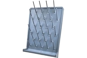 YTFLOT Lab Drying Rack 27 Pegs Laboratory Cabinets Glass Drying Racks Wall-Mount Grey Cleaning Frame for School Laboratory Utensils Hidden Installation