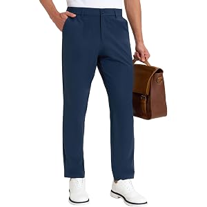 Pemonsr Men's Golf Pants Stretch Chinos Dress Work Pants 30"/32"/34" | Comfy Pants Slacks, Quick Dry, Lightweight, Water-Resi