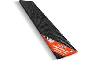 Linkloos 0.6" Rise Rubber Threshold Ramp for Doorways, (35.4" L x 5.5" W) Non-Slip Solid Rubber Wheelchair Ramp is Adjustable and Cuttable, Driveway Curb Ramps for Home, Bathroom, Sweeper