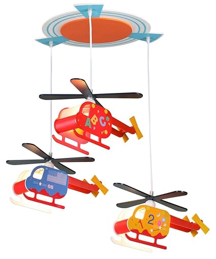 Purelume Nursery Ceiling Light Three Helicopter Pendant Lamp