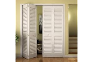 Kimberly Bay Closet Door, Bi-fold, Louver Louver Plantation Primed White (24x80)