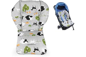 KOCPUDU High Chair Cushion, High Chair Pad/seat Cushion/Baby High Chair Cushion,Soft and Comfortable,Light and Breathable,Make The Baby More Comfortable (Grey Background Sheep Pattern)