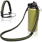 Wongeto Paracord Handle Carrier Holder with Shoulder Strap,Compatible with Hydro Flask Wide Mouth Water Bottles