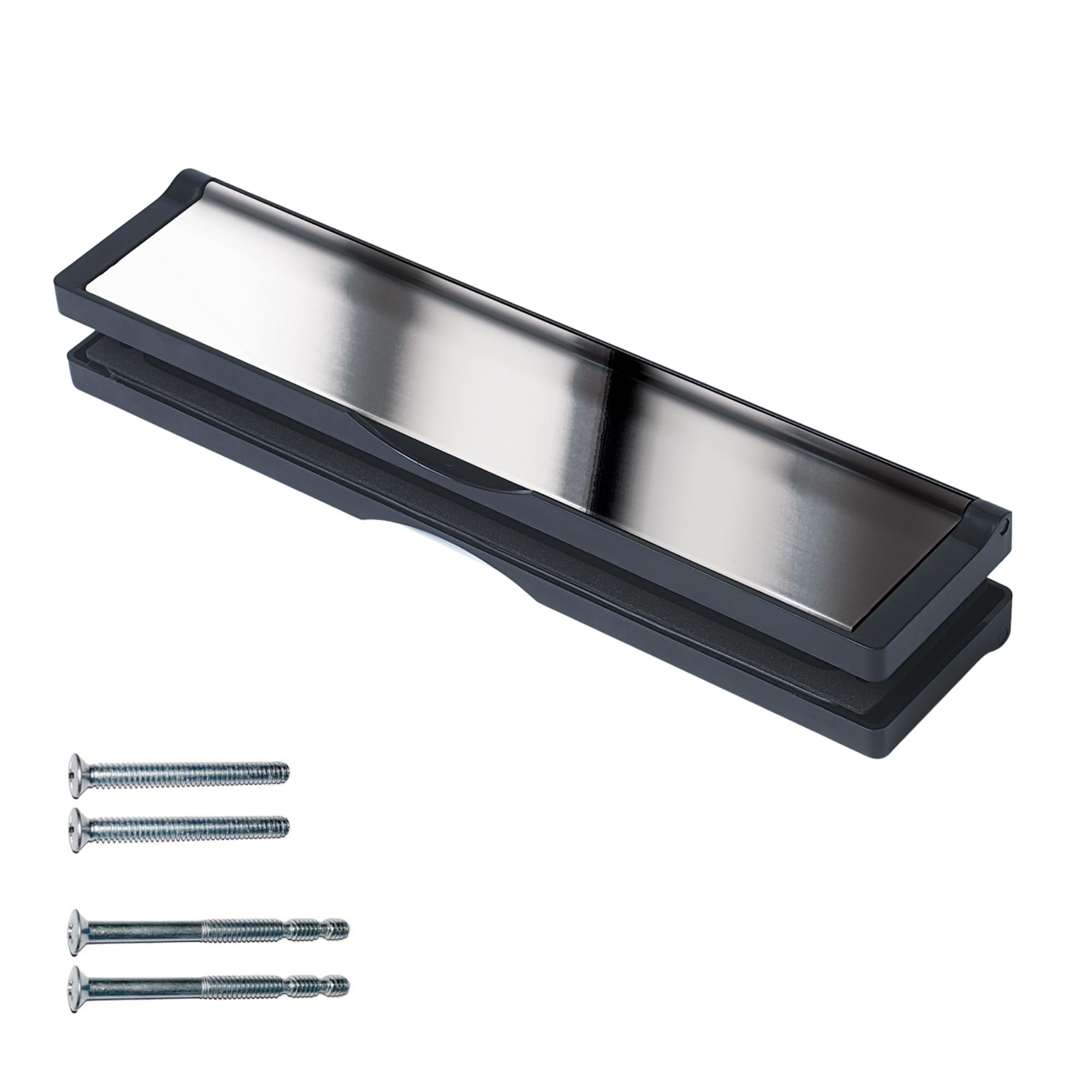 Keypak 12" (30.6cm) Sleeved Letter Box – Anti-Snap Flap & Draught Excluder for 20–40mm uPVC, Composite & Timber Doors (Black/Chrome)