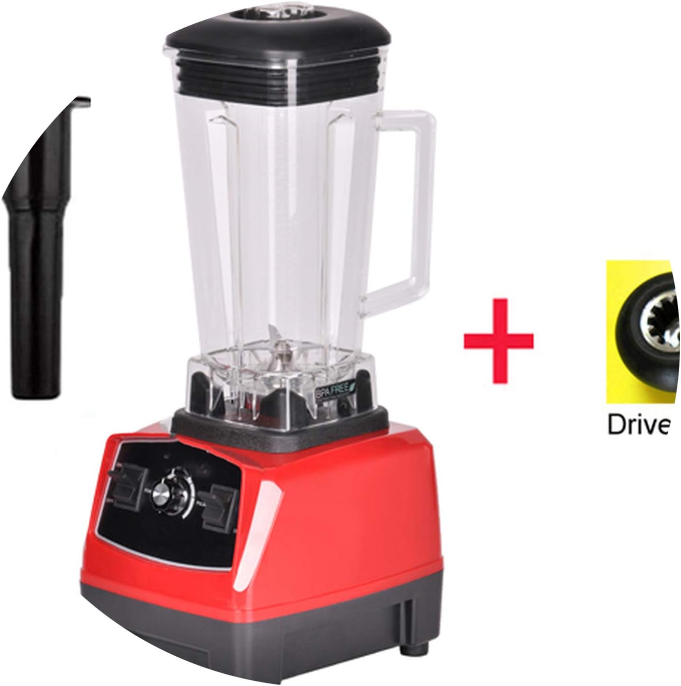 3Hp 2200W Heavy Duty Commercial Grade Blender Mixer Juicer High Power Food Processor Ice Smoothie Bar Fruit Blender,Red Extra Driver,Ukraine,Uk Plug