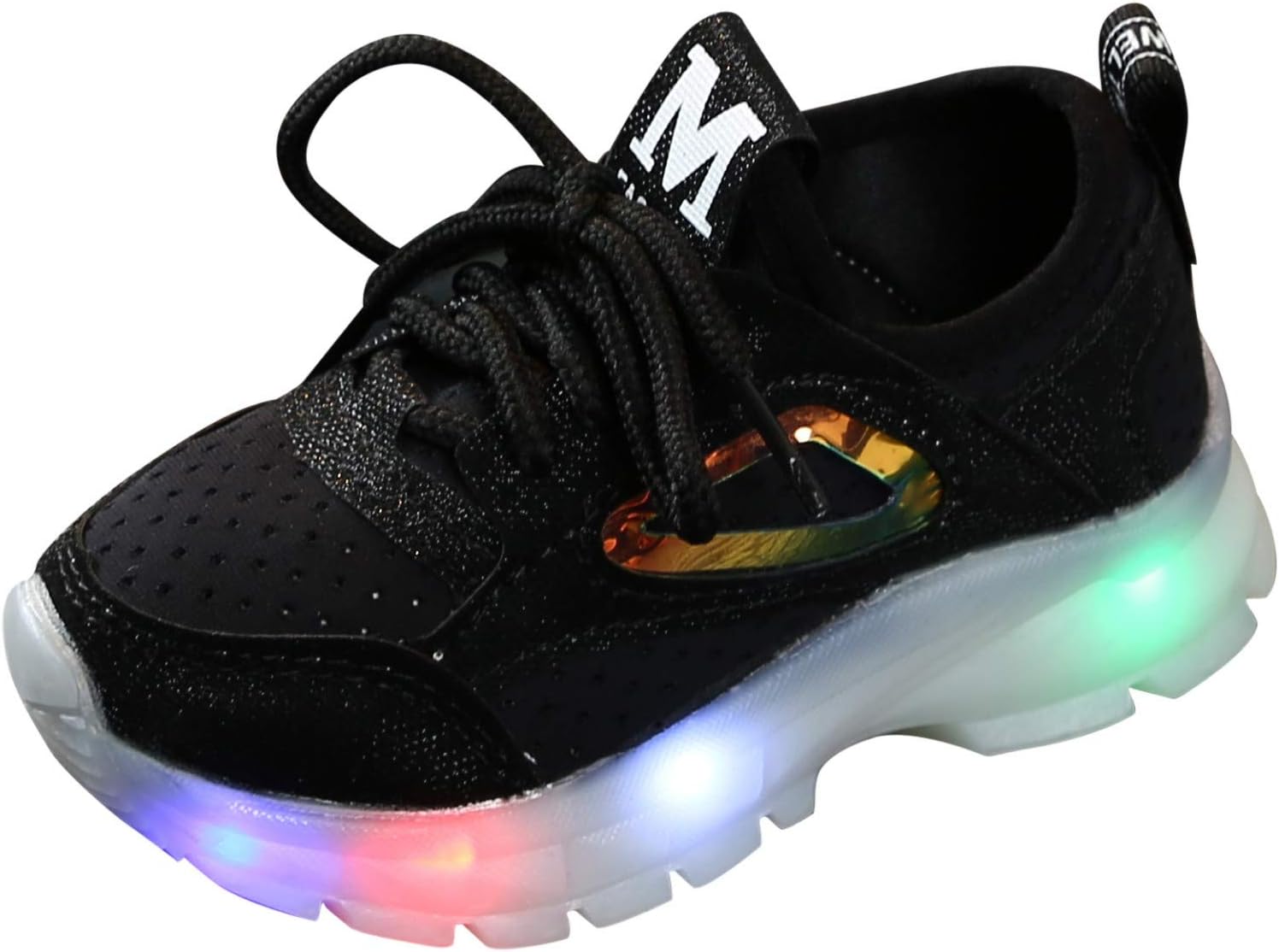 Kids Baby Girls Boys Mesh Led Luminous Sport Run Sneakers Shoes Light Up Flashing Breathable