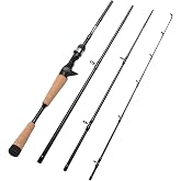 Fiblink 4 Pieces Travel Casting Rod Carbon Baitcasting Fishing Rod Portable Fishing Rod Baitcaster