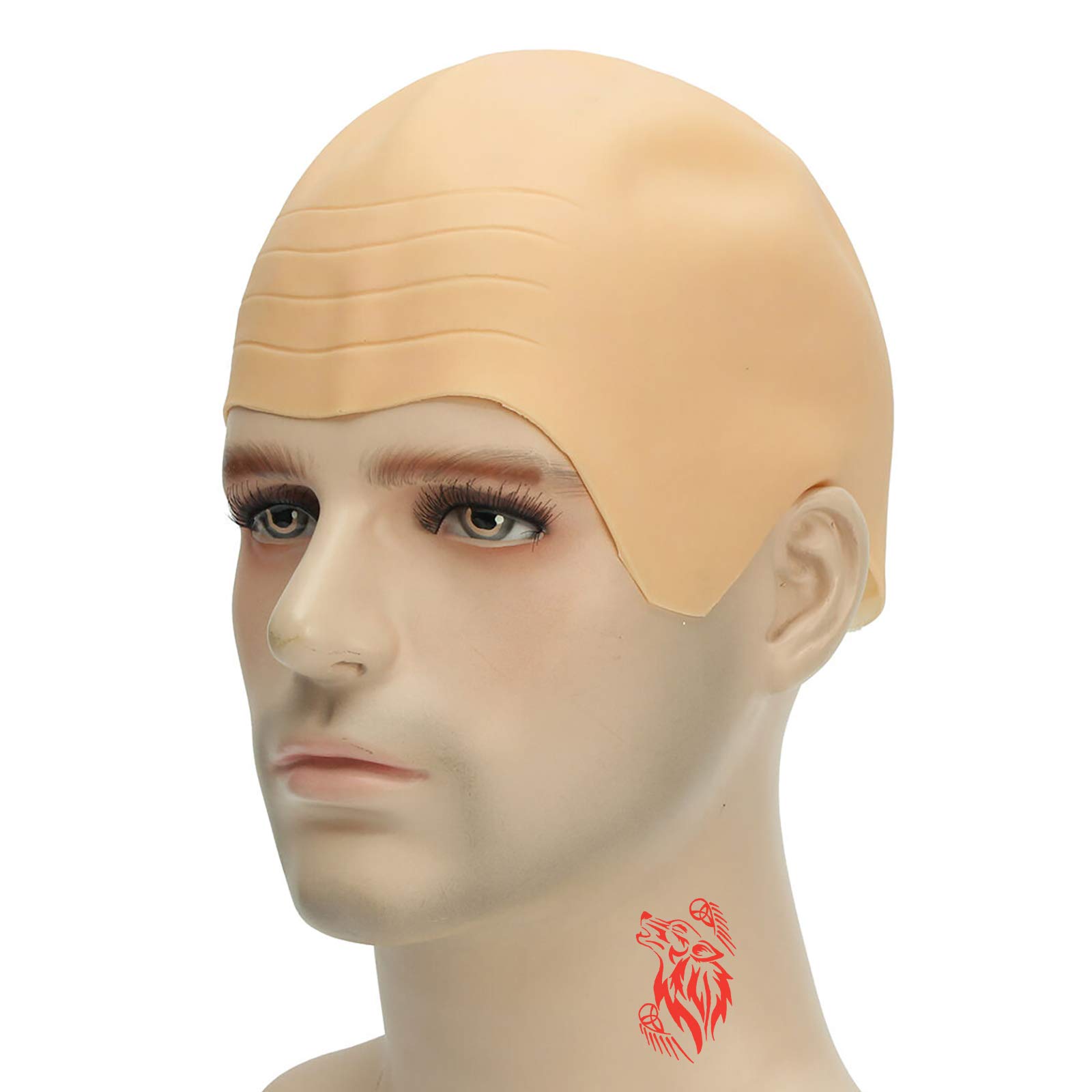 Bald Skin Thick Head Hairless Fake Skull Wig Cap Fancy Dress Coutume Cosplay Halloween Men Ladies