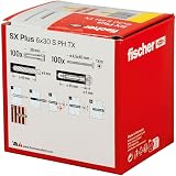 fischer SX Plus 6 x 30 Expansion Dowel with Screws Box of 50 view 3