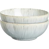 Denby - Halo Speckle Cereal Bowls Set of 2 - Grey, Neutral Patterned Coupe Dishwasher Microwave Safe Crockery 820ml - Glazed Ceramic Stoneware Tableware - Chip &amp; Crack Resistant Soup Bowls