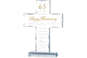 YWHL 65th Wedding Anniversary Cross Gifts for Parents Grandparents, 65th Anniversary Party Decoration, 65 Years of Marriage G