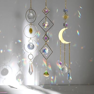 OFFCUP Crystal Suncatchers 3pc Rainbow Prism Sun Catchers Window Decor
