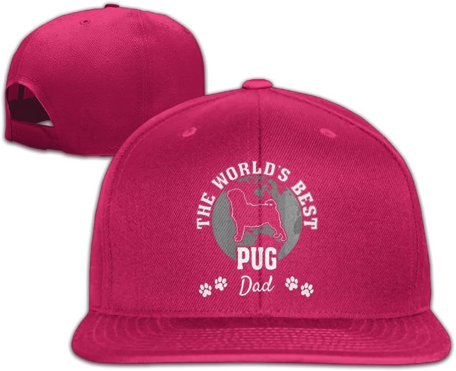 Yishuo Mens Pug Dad Mug Casual Style Football White Caps Hats Adjustable Snapback