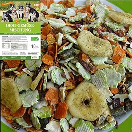 LuCano 10 kg Hunde Barf Ergänzungsfutter Obst + Gemüse Flocken mit Kräutern | glutenfrei - getreidefrei