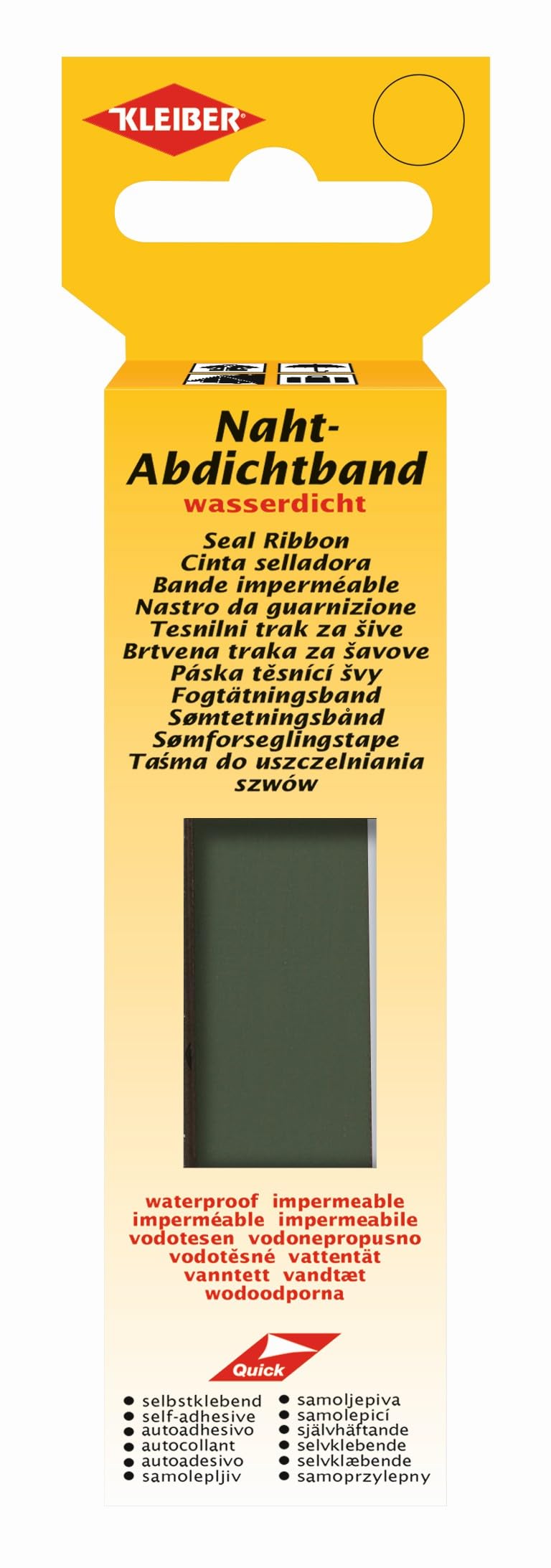 Kleiber Waterproof Fabric Seam Repair Tape, 3m x 2cm, Olive – Self-Adhesive Mending Tape for Tents, Raincoats, Umbrellas, and Outdoor Gear