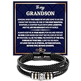 Mapileng To My Grandson Love You Forever Bracelet From Mom & Dad With Heartfelt Message & Elegant Box, Gift For Son From Mother Father On Graduation, Birthday, Wedding, Christmas & More #1