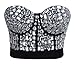 Charmian Women's Punk Rhinestone Push Up Bra Clubwear Party Bustier Crop Top