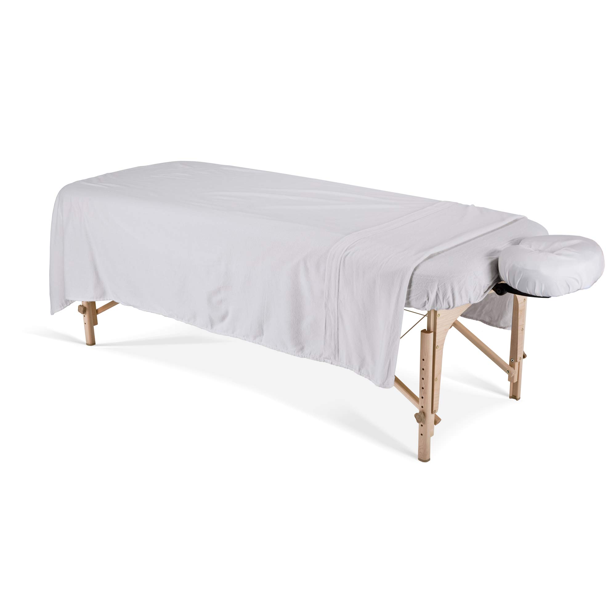 Earthlite Unisex Earthlite Professional Massage Table Dura Luxe Flannel Sheet Set, White, Approx 147cm x 223.5cm fits up to 83.8 cm 190.5cm 8.5cm thick UK
