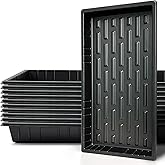 RooTrimmer Growing Trays, 1020 Plant Nursery Trays Heavy Duty Seed Starter Flat Seedling Tray for 72/128 Cell Plug Tray Transplant Growing Microgreens (21"×11", 10 Pack, 1.6" Deep, Without Holes)