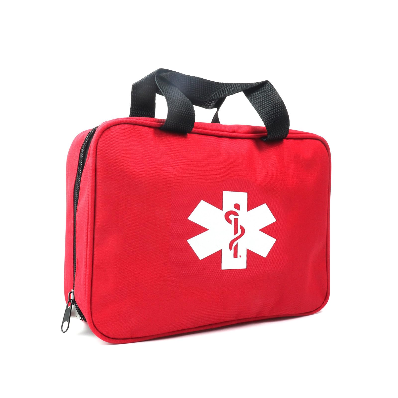 Jipemtra Red First Aid Bag Empty Travel Rescue Pouch Medical Bags First Responder Storage Compact Survival Medicine Emergency Bag for Car Home Office Kitchen Sport Outdoors (QZ)