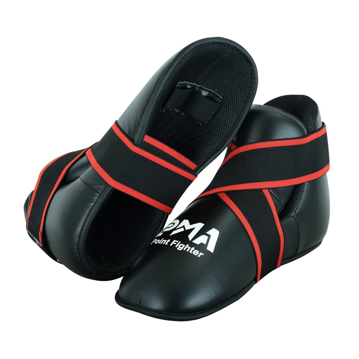 Martial Arts Black Competition Vinyl Semi Contact Sparring Boots - NEW (XS)