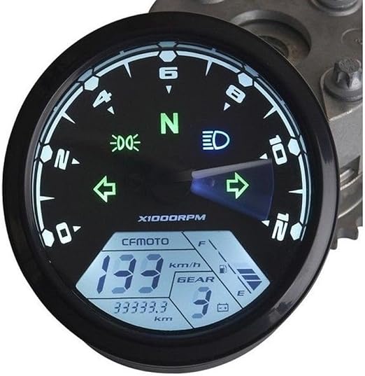 Mph Kmh 124mph 199kmh 12000 Rpm Lcd Digital Speedometer Tachometer Odometer For 4 Stroke 1 2 4 Cylinders Motorcycle