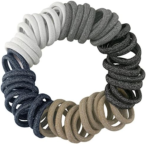 Elastic Hair Ties for Women 50 PCS Neutral No damege Anti Breakage Seamless Ponytail Holders Hair Bands YYM
