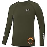 Moozava Boys Compression Thermal Shirt Long Sleeve Fleece Lined Youth Undershirt Kids Football Baseball Soccer Base Layer Top
